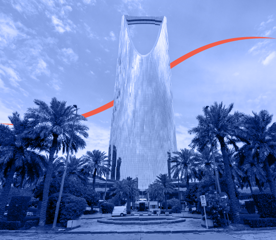 Kingdom Centre Tower in Riyadh, Saudi Arabia, symbolizing modern business opportunities in the Kingdom.